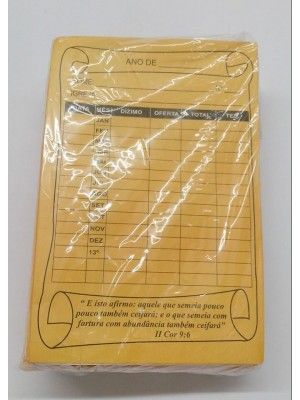 Envelopes de Dizimo Amarelo (G) com 100 unidades