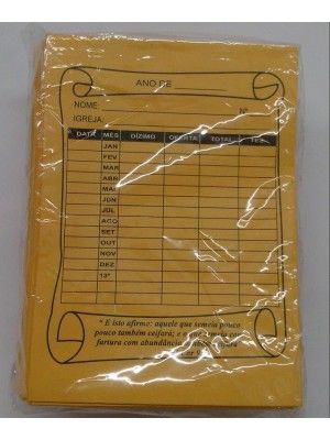 Envelopes de Dizimo Amarelo (P) com 100 unidades