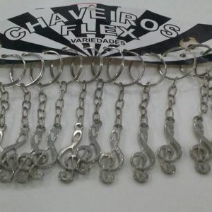 Chaveiro Clave de Sol Metal Liso