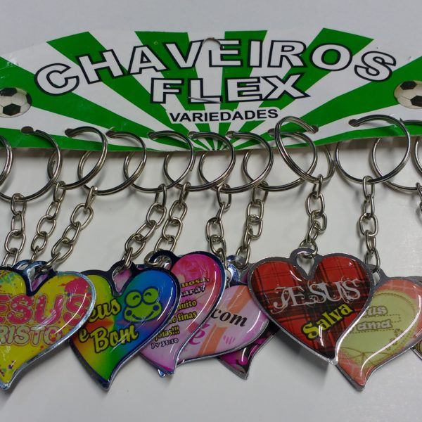 Chaveiro chapinha coração msg Bíblica